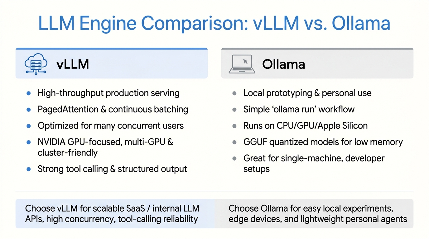 LLM Engine: vLLM vs. Ollama
