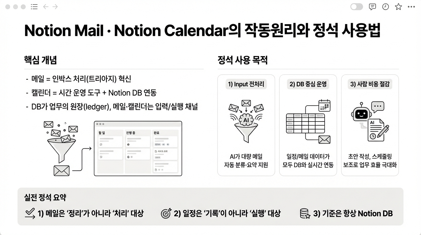 Notion Mail · Notion Calendar의 작동원리와 “정석” 사용법