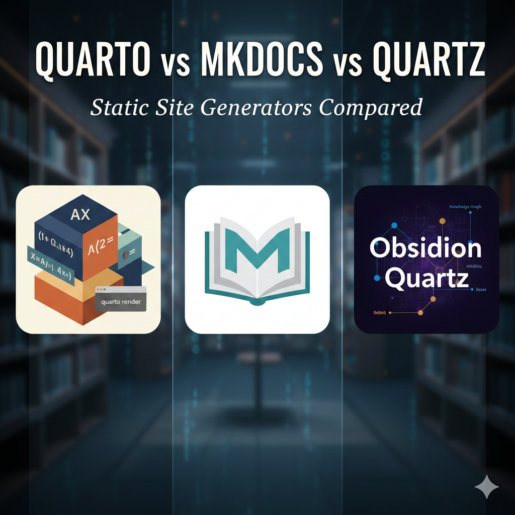 SSG tools: Quarto, MkDocs, Quartz