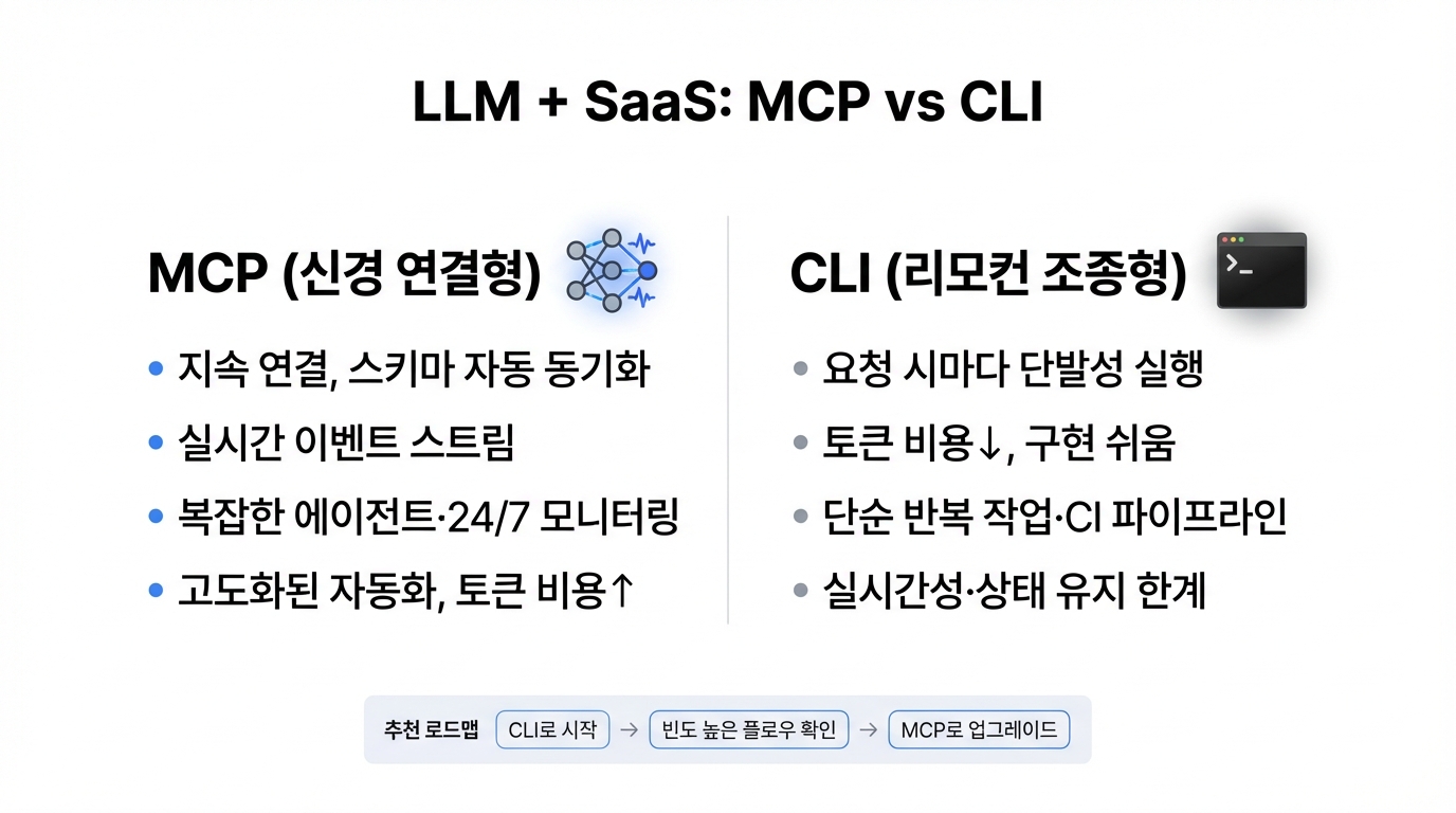 LLM with SaaS (MCP vs CLI)