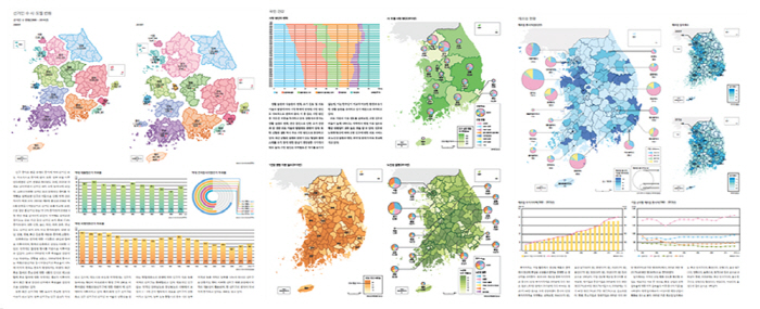 지도에 데이터 시각화 (한국, 미국)