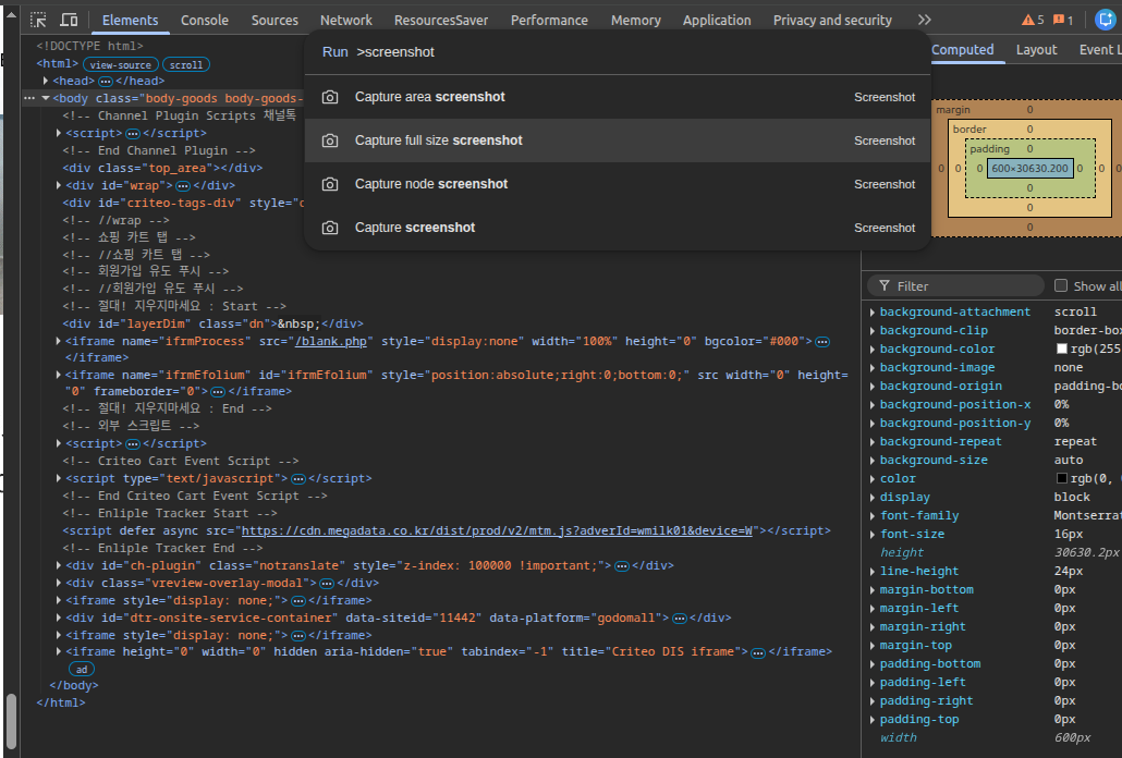 웹페이지 전체 사진으로 저장법
