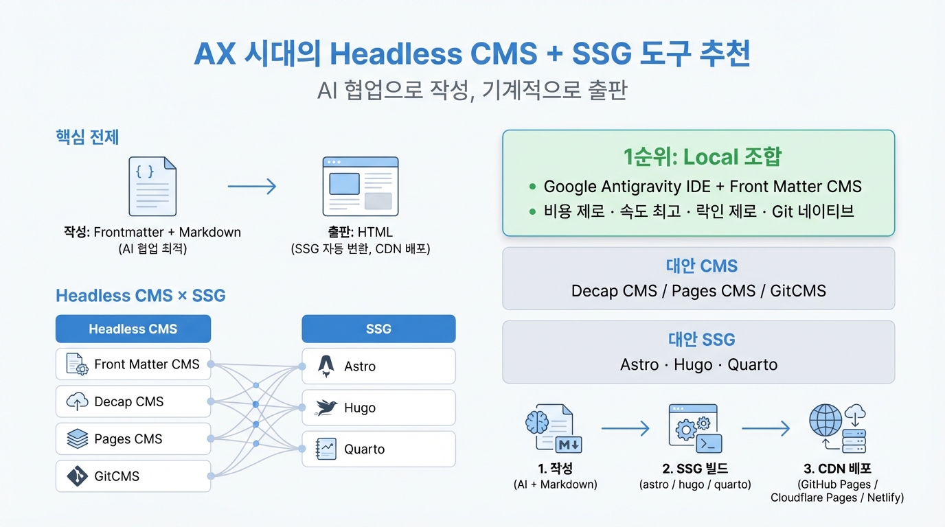 AX 시대의 Headless CMS + SSG 도구 추천