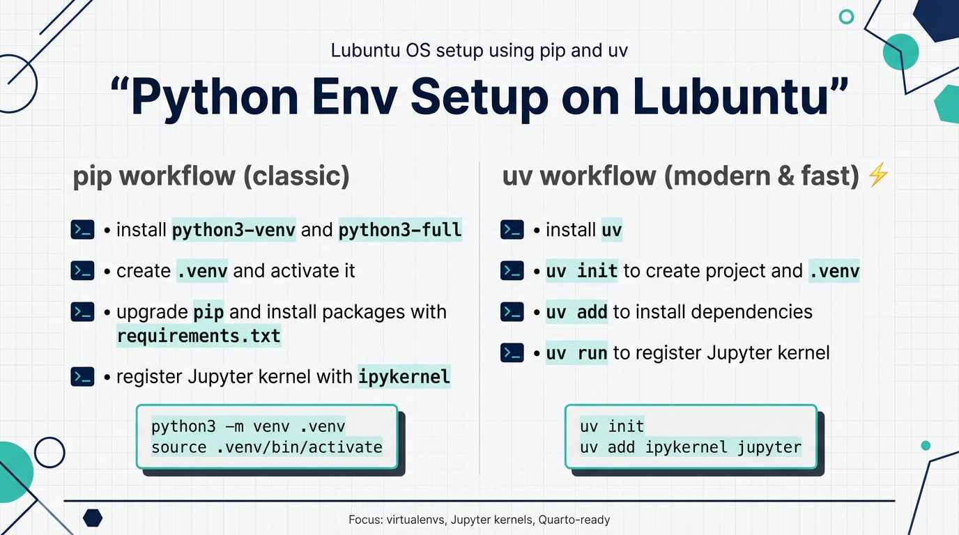Lubuntu OS에서 pip와 uv를 활용한 환경 구성